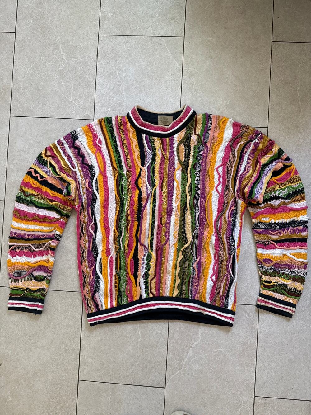 Vintage 1990s Coogi Australia Mercerized Cotton Sweater Size L Made In Australia